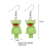 Cifeeo Pink Cartoon Duck Earrings Set Cute Animal Butterfly Heart Dangle Earrings For Women Girls Geometric Earring Trendy Jewelry Gift