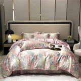 Cifeeo Mulberry Silk 4 Pieces Comforter Bedding Set, 1PC Duvet Cover, 1PC Bed Sheet, 2PCS Pillowcases, Luxury Home Textiles Bedclothes