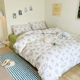 Cifeeo Florals Printed Fresh Bedding Set 100% Cotton High Quality Skin Friendly Duvet Cover with Sheets Home Comfortable Bedding Sets