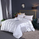 Cifeeo High-end Natural Silk-Blending Queen Size Blanket Cover Solid Stain Duvet Cover Silky Single Double Bed Blanket Comforter Covers