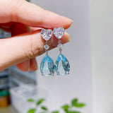 Black Friday Cifeeo  Delicate Bright Drop Earrings For Women Elegant Female Wedding Accessories Dainty Lady Engagement Jewelry Gift