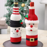 Cifeeo  2pcs New Year Gift Bags Decorations for Home Holder Wine Bottle Dust Cover Bag Noel Dinner Table Decor Christmas Xmas Decoration
