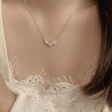 Cifeeo New Creative Angel Wings Silver Plated Crown Heart Shape Love Exquisite Clavicle Chain Pendant Necklaces