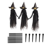 Cifeeo  Halloween Decorations Outdoor Large Light Up Holding Hands Screaming Witches P15F