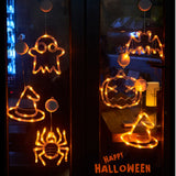 Cifeeo  Halloween Pumpkin Lamp Spider Bat Ghost Eyeball Cap Spider Web LED Sucker Lamp Atmosphere Decoration Lamp String Color Lamp