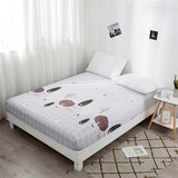 Cifeeo Fashion Print Queen Size Fitted Bed Sheet Twill King Soft Comfortable Fitted Sheet with Elastic Band Bedsheet Home Bed Linens