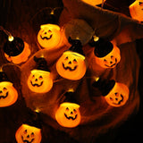 Cifeeo  Halloween 150cm 10LED Halloween LED String Lights Portable Pumpkin Ghost Skeletons Lights for Home Bar Halloween Party Decor Supplies 2023