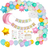 Cifeeo Sky Theme Rainbow Balloon Arch Kit With Star Clouds Moon Sun Girl Children's Birthday Decoration Party Pastel Balloon