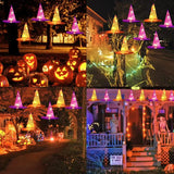 Cifeeo  Halloween Infrared Remote Control Witch Hat Light String Ghost Lamp Wizard Hat Hanging Light Ghost Day Horror Decoration Light
