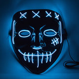 Cifeeo  Halloween Glowing Masks LED Luminous Party Neon Mask Masquerade Cosplay Props Multiple Colors Halloween Horror Gloomy Supplies