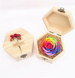 Wooden Box Luminous Rose Soap Flower Love Gift Box Birthday Valentine's Day Gift Giveaway Aromatherapy Artificial Flowers