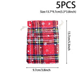 Christmas Gift 5Pcs Christmas Gift Cartoon Bag Gift Box Candy Biscuit Bag Decoration Christmas Party Gift Bag Children Birthday Party