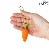 10pcs Mini Easter Carrot Hanging Ornament Artificial Radish Pendant For Home Room Wall Decoration Easter Party Decor Kids Toy