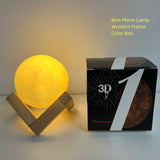 Cifeeo  LED Hand-Painted Moon Lamp Net Red Moon Lamp DIY Graffiti Planet Lamp Bedside Night Lamp Creative Warm Small Ornaments