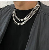 Cifeeo-Silver Cuban Chain Necklace