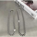 Cifeeo-Silver Cuban Chain Necklace