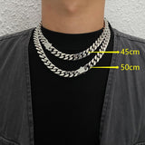 Cifeeo-Silver Cuban Chain Necklace