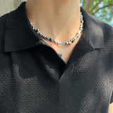 Cifeeo-Silver Stone Clavicle Chain Necklace