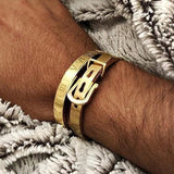 gold bangle Stainless steel bangle Men bracelet Titanium Adjustable Opening cuff Charm jewelry pulseras hombre luxury jewelry