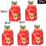 Christmas Gift Merry Christmas Candy Boxes Bags Christmas Santa Snowman Gift Box Paper Box Gift Bags Container Supplies Natal Noel Kerst 2021