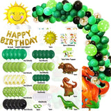 Cifeeo Dinosaur Birthday Decoration Green Balloon Garland Arch Kit Jungle Safari Party Boy Birthday 1 Year 10 Inch Palm Leaves Supplies