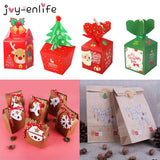 Christmas Gift Merry Christmas Candy Boxes Bags Christmas Santa Snowman Gift Box Paper Box Gift Bags Container Supplies Natal Noel Kerst 2021