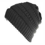 Cifeeo-Stay Warm and Stylish with this Brimless Thermal High Bun Ponytail Winter Beanie Hat!