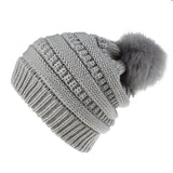 CIFEEO-Wool Ball Wool Hat Ladies