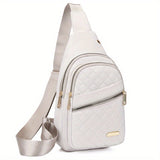 Cifeeo-Quilted Casual Chest Bag, Lightweight Foldable Sling Bag, Portable Trendy Versatile Shoulder Bag