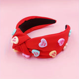 Cifeeo-Heart Decor Headband Cross Top Knot Hair Bands Girls Hairband Hair Accessories Twisted Knotted Head Wrap