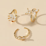 CIFEEO-Zircon Butterfly Open Ring Three-piece Set