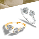 CIFEEO-Heart Zircon Brass Ring