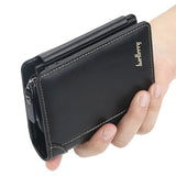 Cifeeo-MTCYGOOD 1pc Men's Short Multi-Card Slots Three-fold Zipper Coin Pocket Wallet Fashion Thin Card Bag Give Gifts To Men On Valentine's Day