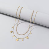 CIFEEO-Stars White Diamonds Multiple Necklaces