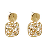 CIFEEO-Square Cut-out Pearl Earring Accessories