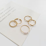 CIFEEO-Simple Wavy Ring Five-Piece Set