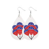 Cifeeo- Red White Fashion Casual Print Patchwork Earrings