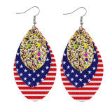 Cifeeo- White Red Fashion Print Patchwork Earrings