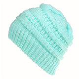 Cifeeo-Stay Warm and Stylish with this Brimless Thermal High Bun Ponytail Winter Beanie Hat!