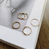 CIFEEO-Simple Wavy Ring Five-Piece Set