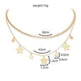 CIFEEO-Stars White Diamonds Multiple Necklaces