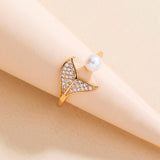 CIFEEO-Pearl Tail Zircon Ring