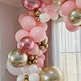 Graduation Gift 138Pcs Pink Balloons Arch Kit Shiny Metallic Rose Gold &amp; Chrome Gold Latex Balloons Perfect for Birthday Party Bridal Baby Shower Wedding Party Decorations (Gold)