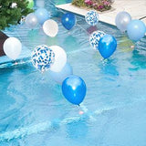 Royal Blue Confetti Latex Balloons, 50pcs 12 inch Light Blue Baby Blue and White Party Balloons for Birthday Wedding Party Decoration