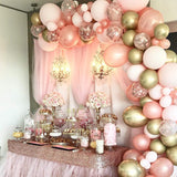 Cifeeo Soonlyn Rose Gold Balloons 140 Pack 12 Inch Gold and Pink Balloons and Pink Confetti Balloons Garland Arch Kit for Bridal Shower Baby Shower Party Decoration