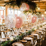60 PCS Dandy Decor Rose Gold Balloons + Confetti Balloons w/ Ribbon | Rosegold Balloons for Parties | Bridal &amp; Baby Shower Balloon Decorations | Latex Party Balloons | Graduation, Engagement, Wedding