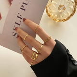 Gold Knuckle Rings Set for Women Girls Snake Chain Stacking Ring Vintage BOHO Midi Rings SIze Mixed