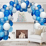 Bulk Package 130 PCS Blue Balloon Garland Arch Kit White Gold Confetti Balloons Latex Balloons Set for Wedding Birthday Balloons Baby Shower Decorations