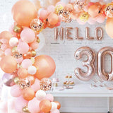 Rose Gold Balloon Garland Arch Kit, 152 Pieces Rose Gold Pink White and Gold Confetti Latex Balloons for Baby Shower Wedding Birthday Graduation Anniversary Bachelorette Party Background Decorations