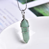 1PC Natural Crystal Mineral Ornament Amethyst Crystal Point Pendant Couple Pendant Necklace Pendant DIY Gift Jewelry